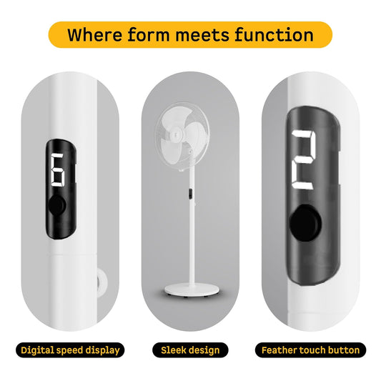 atomberg Izar Hi-Speed 400mm Pedestal Fan |Ideal for Home & Office |105W| High speed -2200 RPM | 6 Speeds | Remote with Oscillation, Timer, Sleep | 2 years Warranty (Snow White)