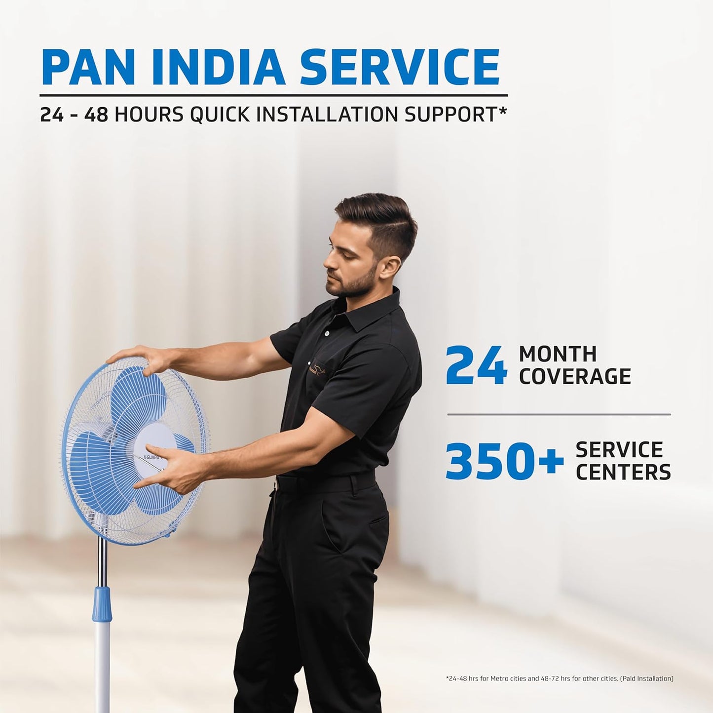 V-Guard Esfera STS Neo Pedestal Fan | 1330 RPM Motor | Customisable Tilt And Oscillation Control | White Blue | 40 cm (400mm)