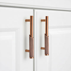 Plantex Stainless Steel & Aluminium Cabinet Handle/96mm Wardrobe Handle for Home/Cupboard Door Pull-Push Handles for Office - Pack of 2 (Rose Gold)-1