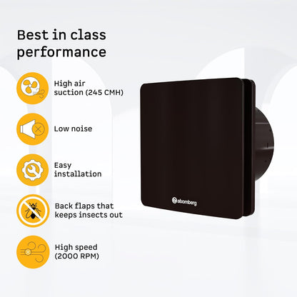 atomberg Studio Exhaust 6 Inches | Suitable for Bathroom, Kitchen | BLDC Motor | Easy to Clean | 2 Year Warranty (Gloss Brown)