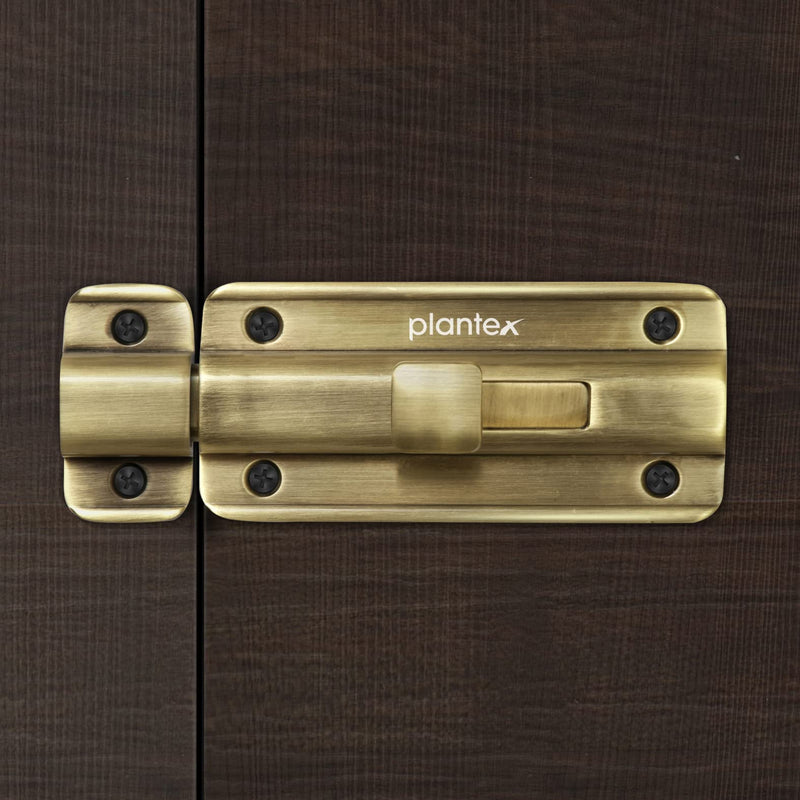 Plantex Premium Heavy Duty Door Stopper/Door Lock Latch for Home and Office Doors/Baby Latch - Pack of 2 (Brass Antique)-2