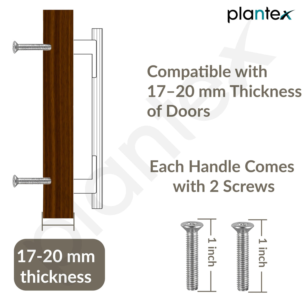 Plantex Cabinet Handle/Kitchen Cabinet Door Handle/Wardrobe/450 mm Cupboard Handle/Door Pull-Push Handle for Home/Office - Pack of 2 (Satin White & Chrome)-5