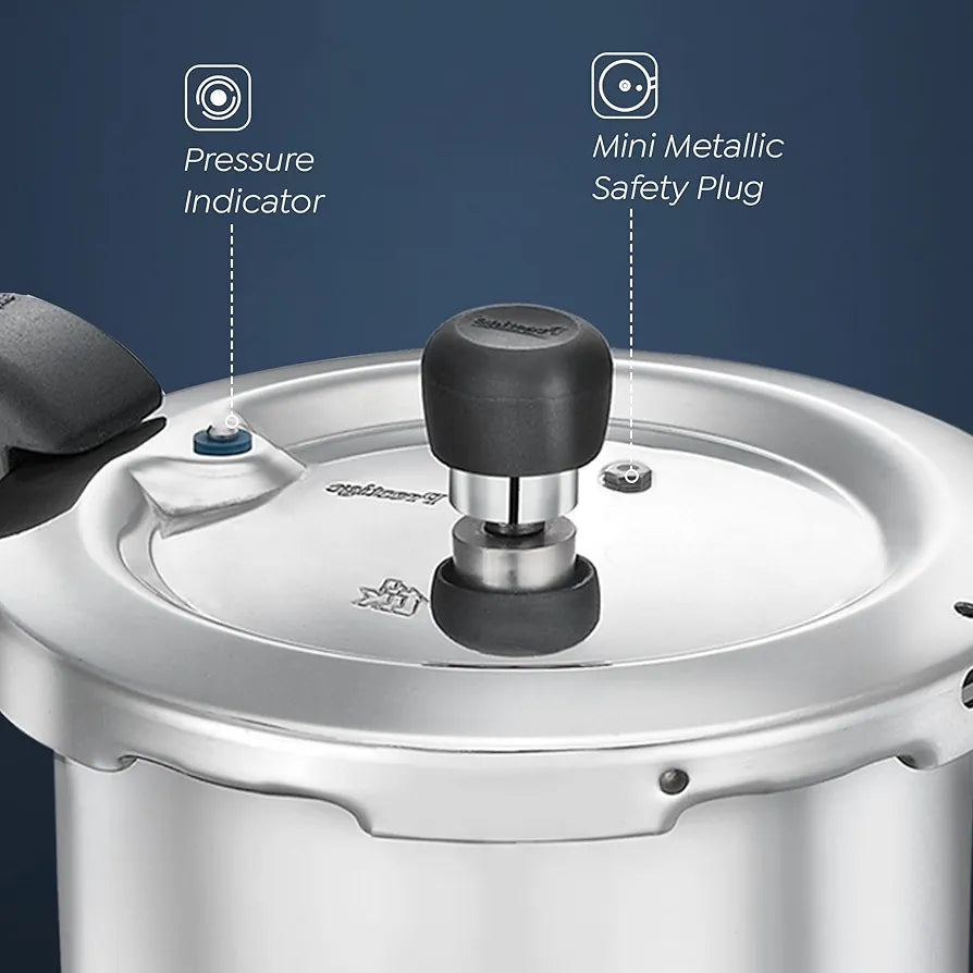 Prestige 2L+3L+5L Aluminium Svachh Outer Lid Pressure Cooker combo with 2 Lids|Deep Lid for spillage control|Gas & Induction Compatible|Gasket Release System|5 years warranty|ISI Certified