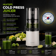 Hurom E30ST Cold Press Juice for Home, Advanced Cold Press Technology for 20% More Juice, All-in-1 Juicer for Fruits, Vegetables & Nut Milk, World's No. 1 Slow Juicer Brand since 1974, 12 Yrs Warranty
