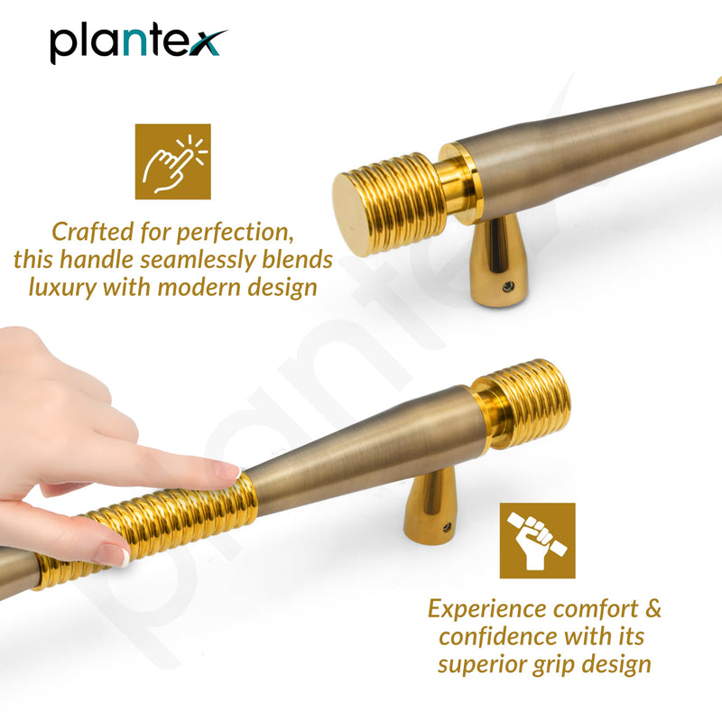 Plantex 12 Inch Main Door Handle/Stainless Steel Handle for Door/Pull-Push Handle for Home/Office/3 Years Warranty Pack of 1 (APS-147, Brass Antique & Gold)-6