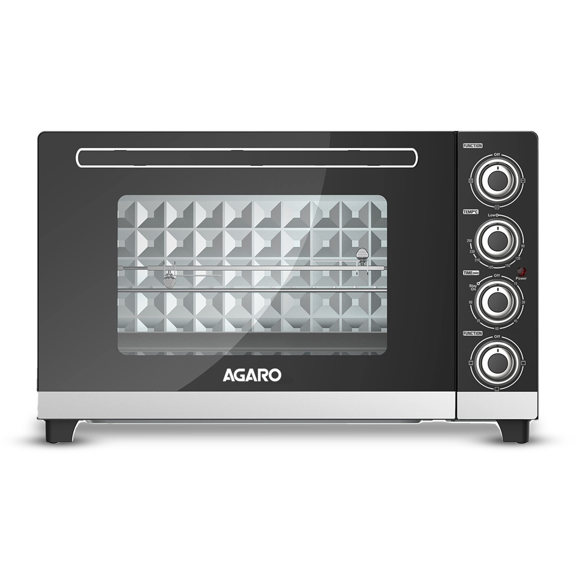 AGARO Marvel 48 Liters Oven Toaster Griller, Motorised Rotisserie and Convection Cake Baking OTG with 3 Heating Mode, (Black)