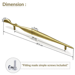 Plantex Cabinet Handle/288mm Handle for Cabinet/Door Pull-Push Handle for Home/Office - Pack of 1 (Brass Antique) (Model APS-DTC-9136)-3