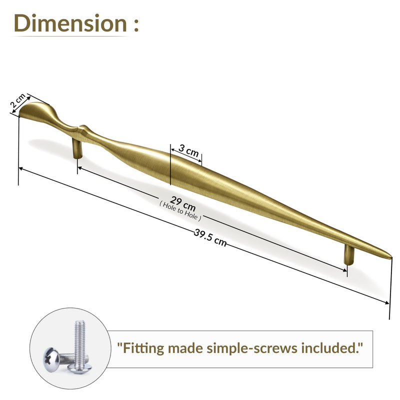 Plantex Cabinet Handle/288mm Handle for Cabinet/Door Pull-Push Handle for Home/Office - Pack of 1 (Brass Antique) (Model APS-DTC-9136)-3