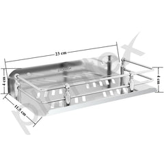 Plantex Wall Mounted Shelf for Bathroom/Stainless Steel Bathroom Shelf for Wall with Railings/Bathroom Accessories (9 inches, Chrome)-3