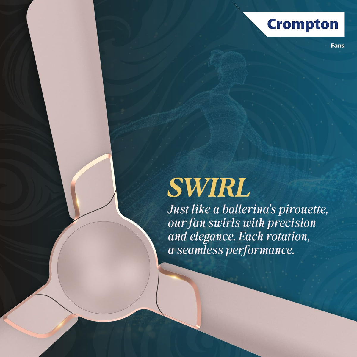 Crompton Premion AVANCER SWIRL 1200 mm (48 inch) 3 star Energy Efficient Ceiling Fan (Ice Coffee)-6