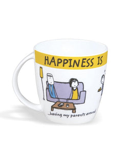 Clay Craft - Happiness Is, Parents Around Bone China Milk Mug, 270 ml/5.6cm, Multicolour