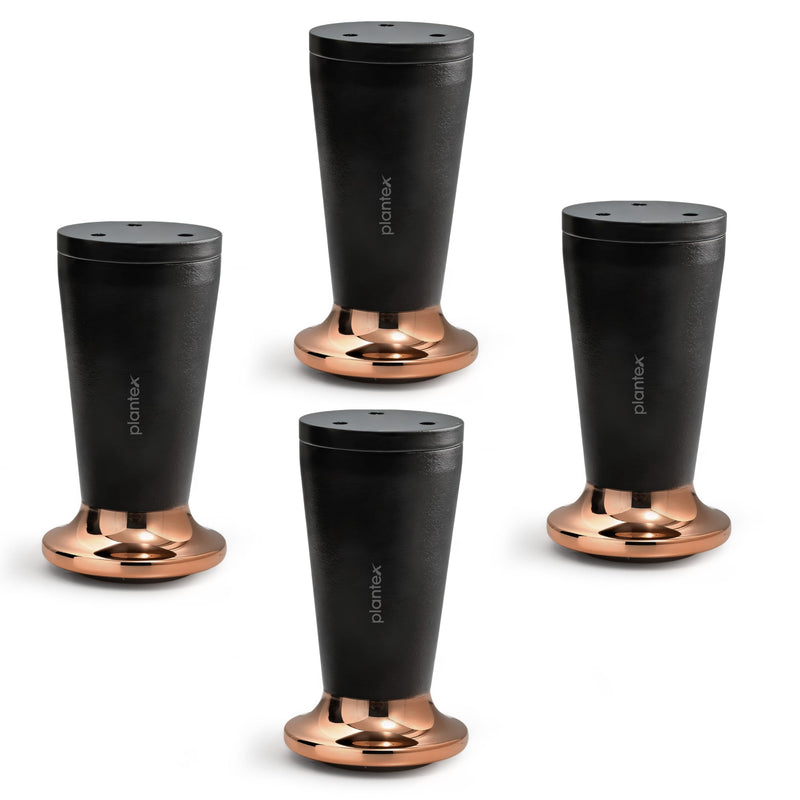 Plantex 4 Inch Sofa Leg for Bed Furniture/Aluminium Sofa Leg for Table/Support Legs/Furniture Leg - Pair of 2 (4 Piece) (DTS-87, Black & Rose Gold)-1