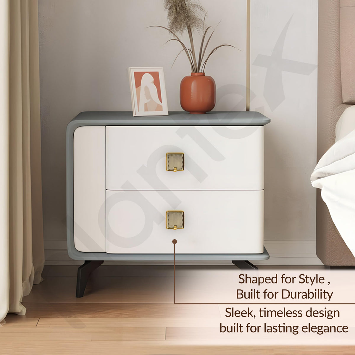 Plantex Knobs for Drawers/Drawer Knobs/Square Knob for Cabinets/Pull-Push Knob for Kitchen/Bedroom/Drawer - Pack of 2 (Brass Antique & Gold)-5