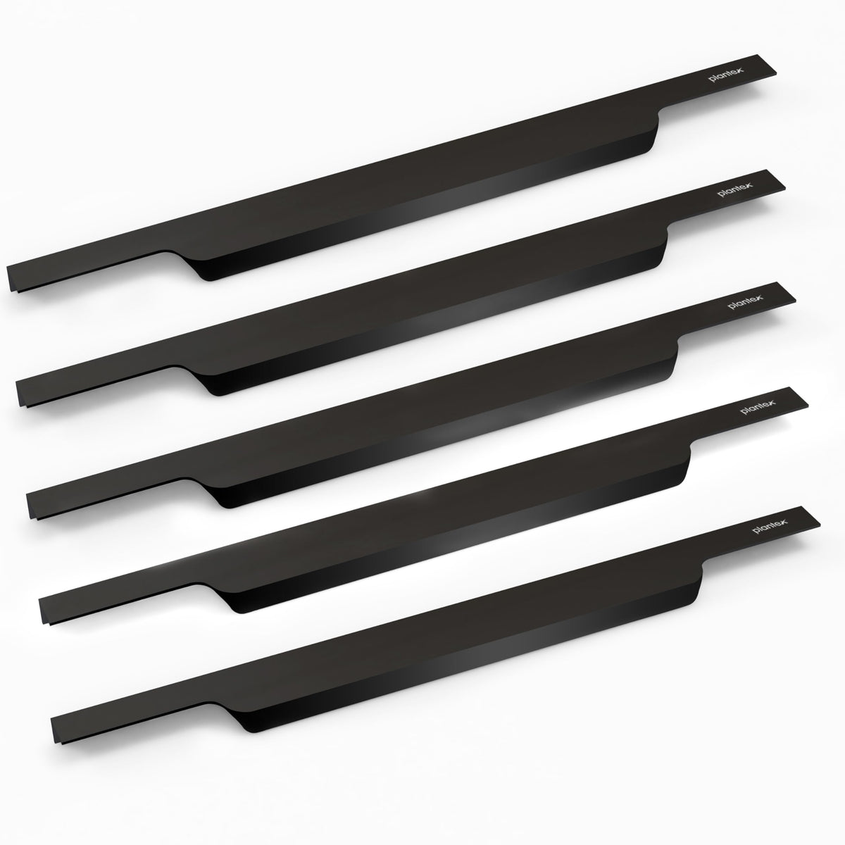 Plantex Profile Handle for Kitchen Cabinet/22 Inch Aluminium Drawer Profile Handle/Wardrobe Pull Handle for Home/Office/Hotel - Pack of 5 (Black) (Model APS-PF-1004)