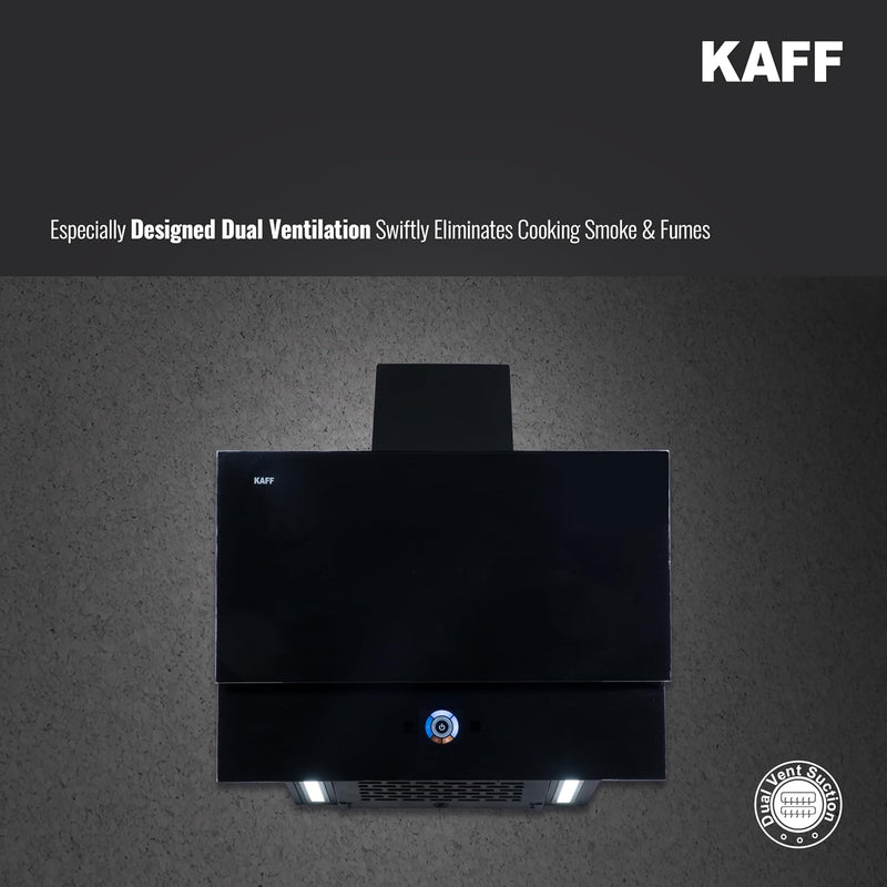 Kaff 60 cm, 1350 m³/hr Slant Kitchen Chimney | Powerful Suction | Touch Control with Digital Display | Gesture Control |