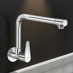 Plantex Pure Brass Wall Mounted Kitchen Sink Tap Faucet/360‚° Rotating Water Tap for Kitchen Basin & Wash Basin/Sink Tap (DOL-4301, Chrome) - 7 Year Warranty-1