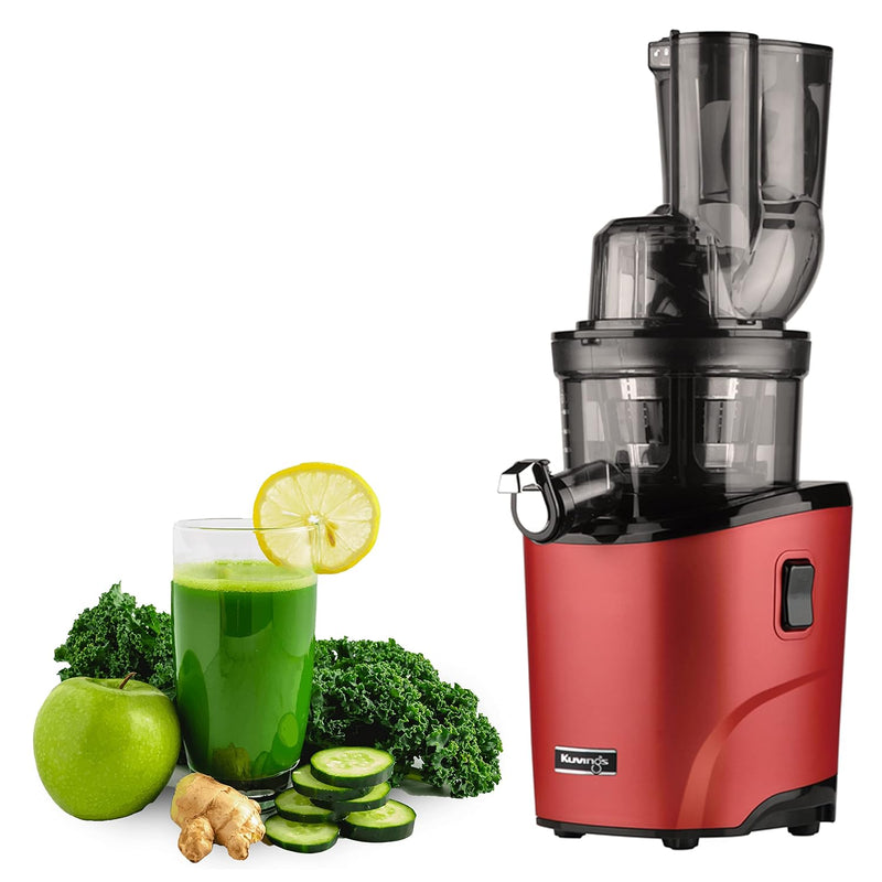 Kuvings REVO830 Red Luxury Cold Press Whole Slow Juicer, World's 1st Patented Auto-Cutting Auger to reduce juicing time, 12 Yrs Motor Warranty, 240W Strong Motor, All-in-1 Fruit & Vegetable Juicer