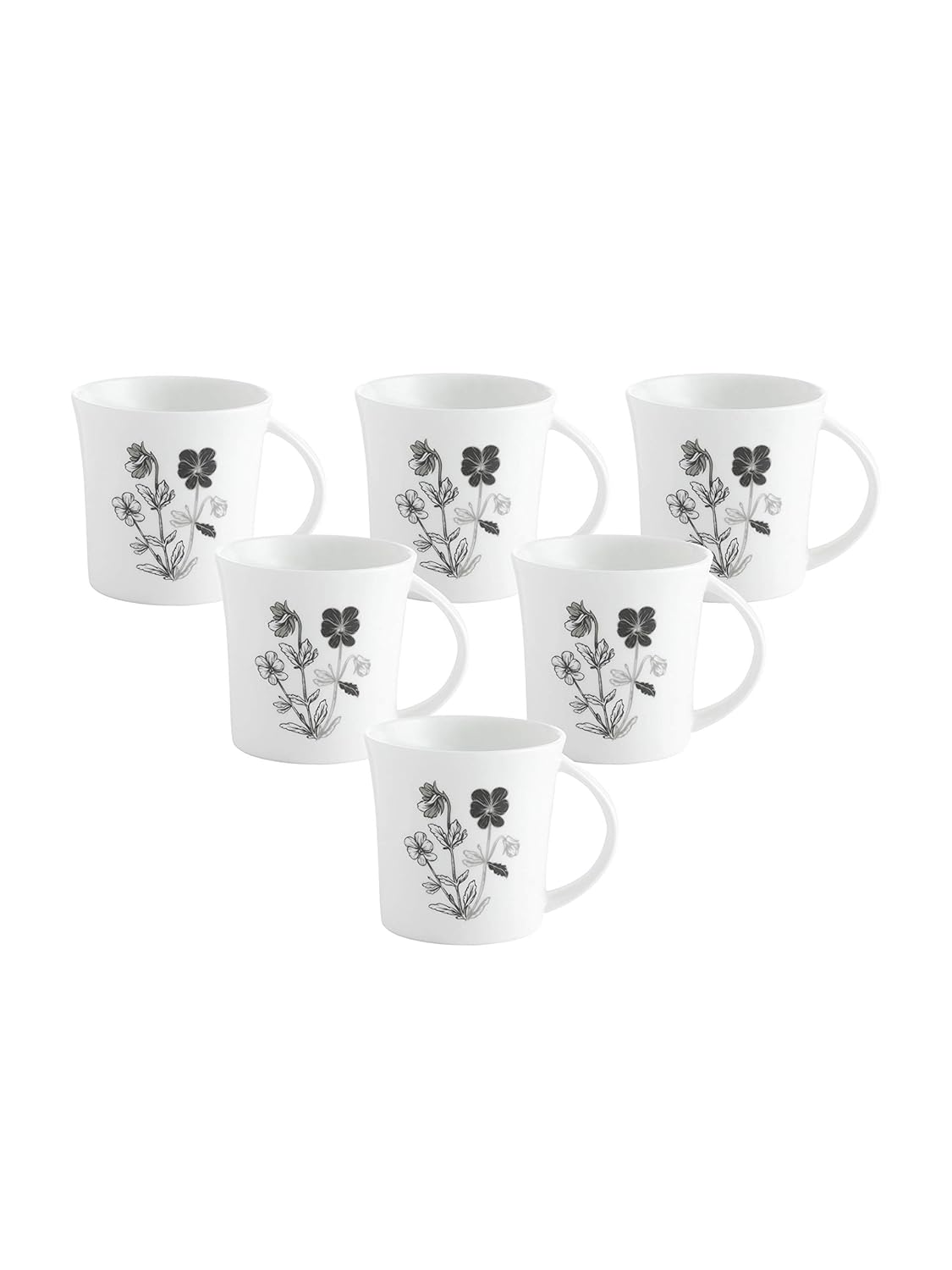 Clay Craft - Heaven Coffee Mugs Set, 6 Pieces, 210ml, MW27, Multicolor, Standard (CM-HEAVEN-MW27) - Ceramic