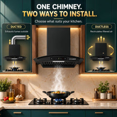 Faber Agile 60cm 1500m³/hr BLDC Autoclean Curved Shape Chimney | Built In Oil Collector | Touch & Gesture Control | 8Yr 