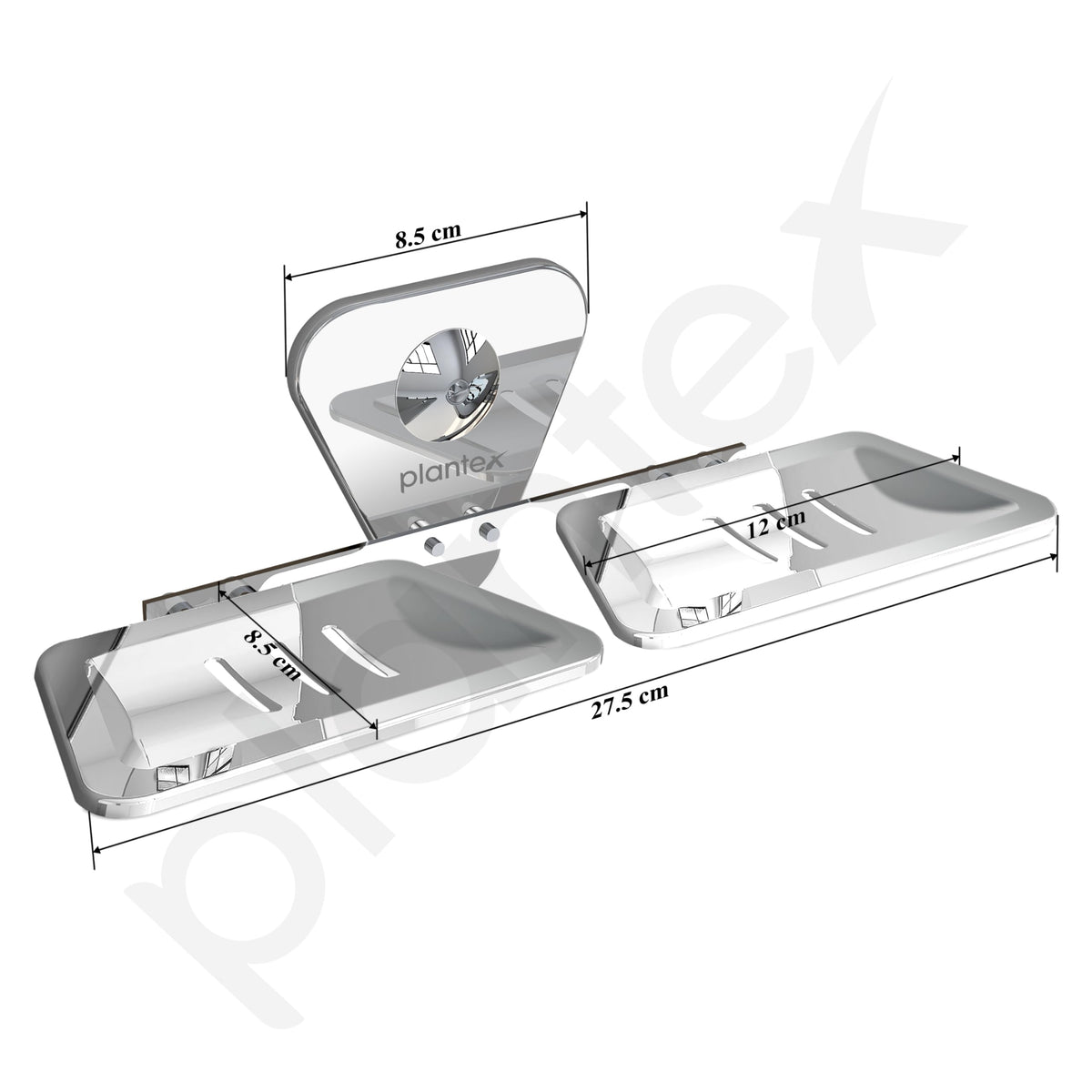 Plantex Stainless Steel Double Soap Dish/Soap Stand for Bathroom/Soap Storage/Soap Holder/Bathroom Accessories - Pack of 2 (Chrome)-4