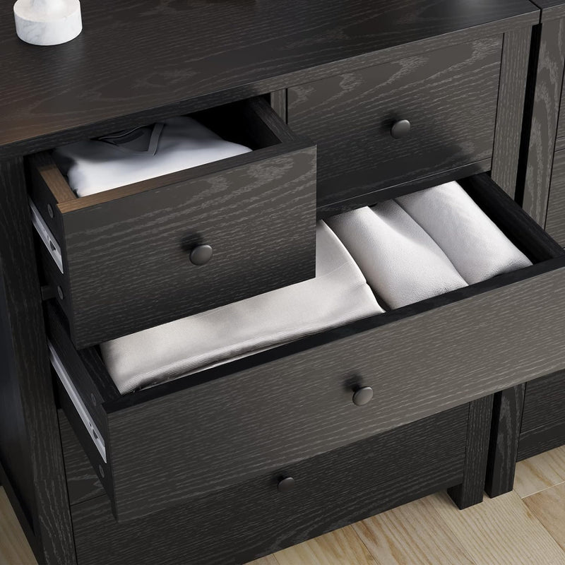 Solid Sheesham Wooden Dresser for Bedroom | Wood Dresser Organizer | 5 Drawer Dresser with Deep Space Storage C