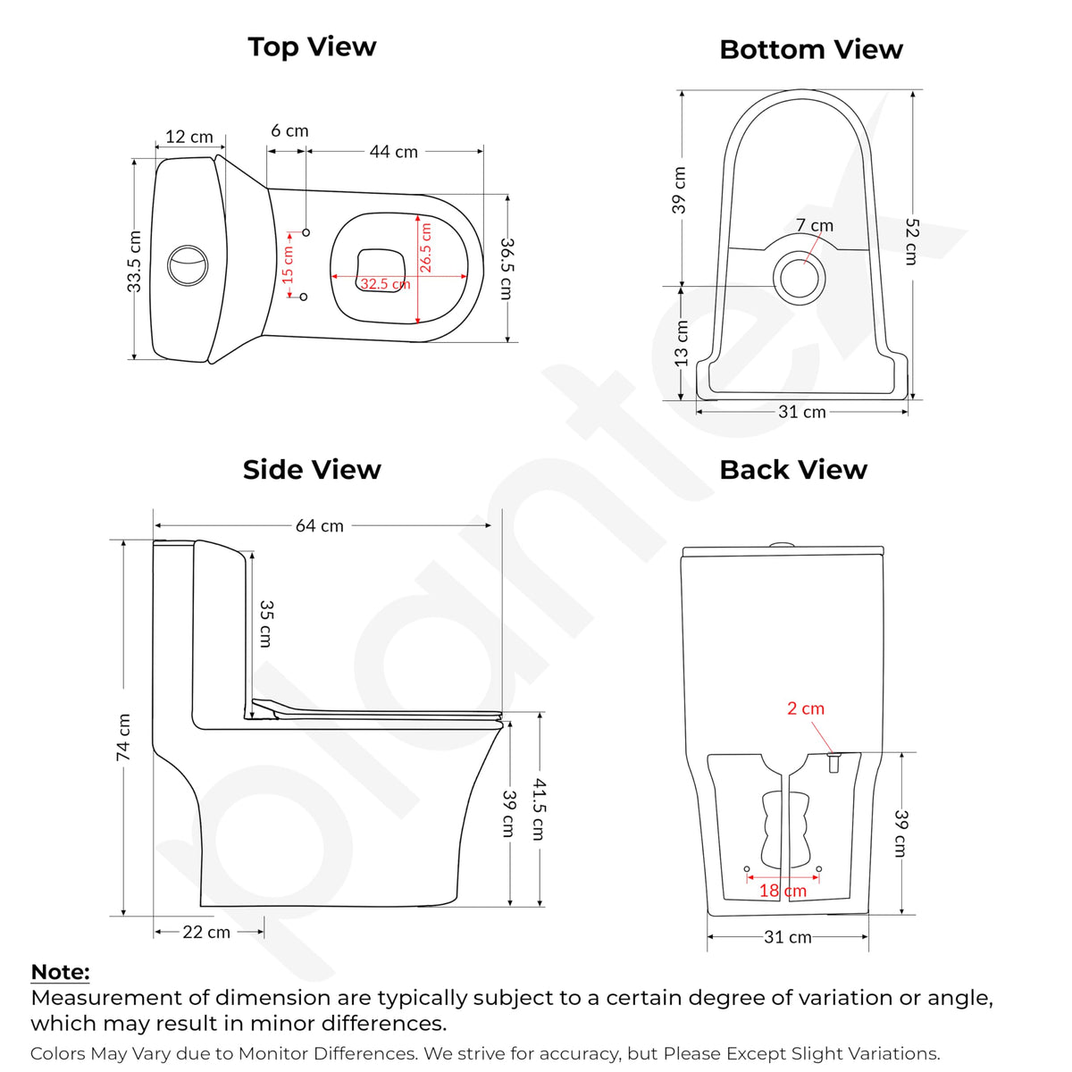 Plantex Ceramic Commode For Toilet/One Piece Western Commode With Rimless Siphonic Flush/Commode With Soft Closing Toilet Seat - S Trap - (Hexa, White)-4