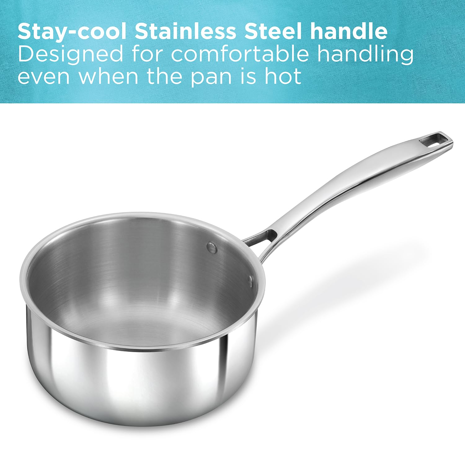 Hawkins Pro 2.5 Litre Sauce Pan, Triply Sauce Pan with Stainless Steel Handle and Stainless Steel Lid, Silver (PSSP25S)