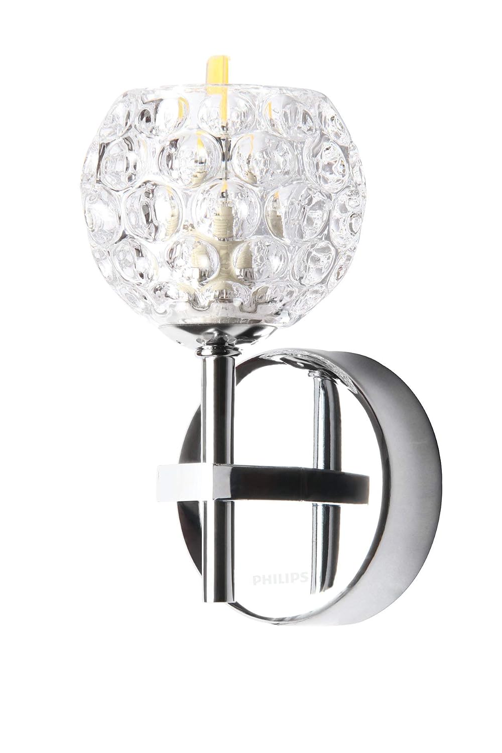 Philips 581851 Regalia Single Wall Clear Glass Crystal Wall Lamp - Stainless Steel