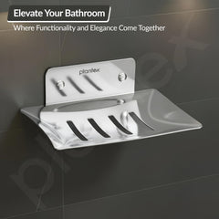 Plantex Stainless Steel Square Shape Soap Holder/Wall Mounted Soap Holder/Soap Stand/Bathrooom Accessories- (Chrome)-6