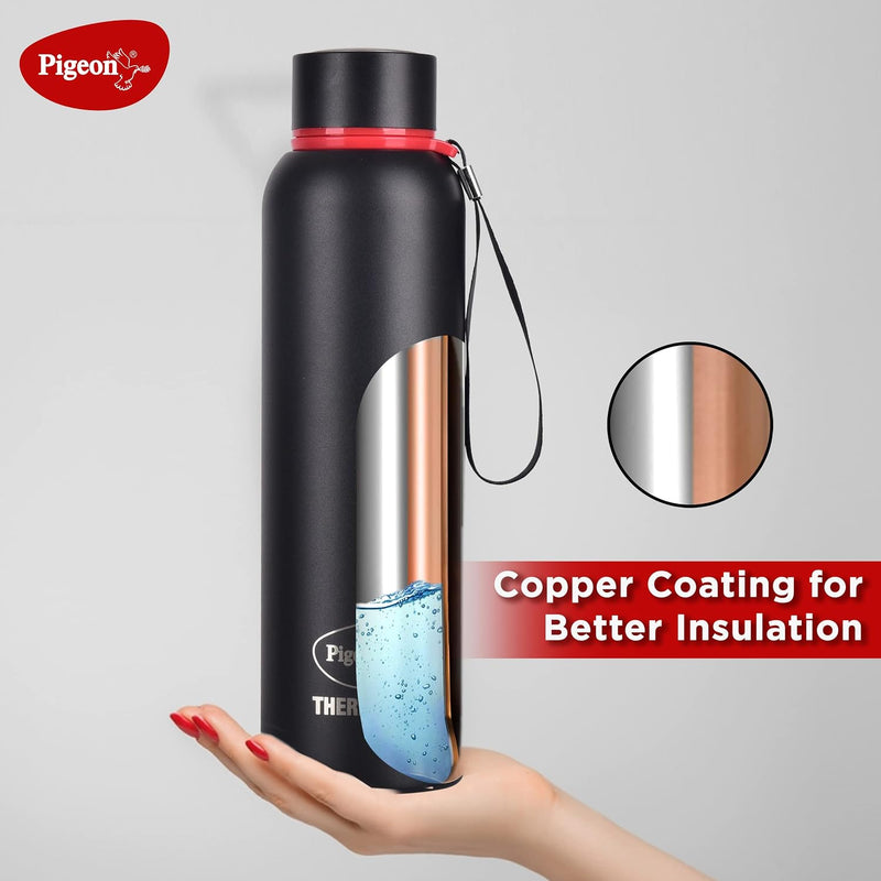 Pigeon by Stovekraft Croma Galaxy Stainless Steel Double Walled Leak Proof Thermos Water Bottle with Copper Coating Insi