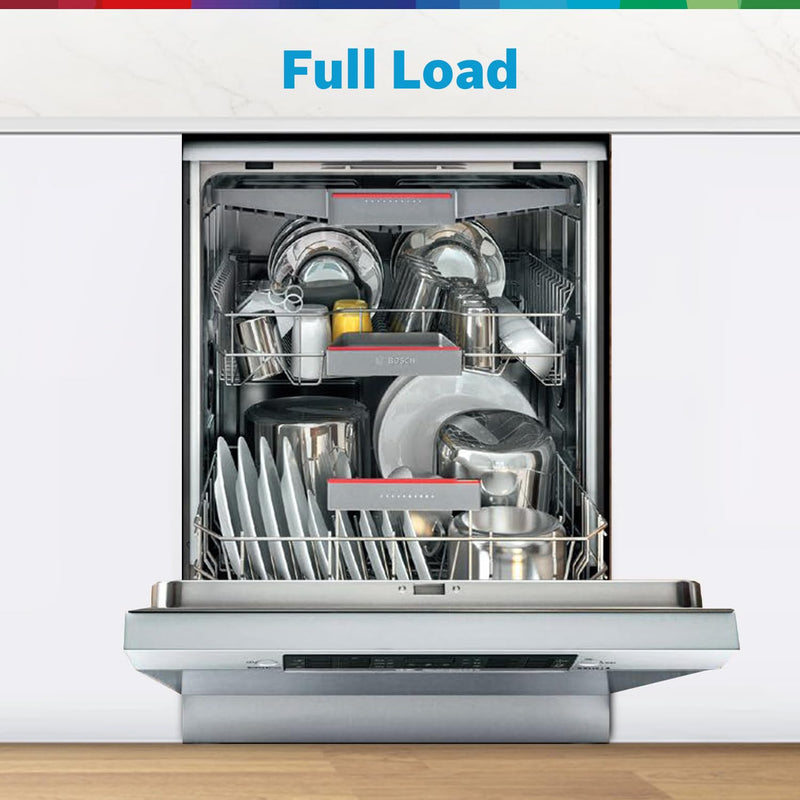 Bosch 14 Place Setting Dishwasher with Intensive Kadhai Program, 70⁰ Hot water wash, 3-Stage Adjustable Upper Rack, No Pre-Rinse (SMS46KI03I, Silver, Glass Protection Technology)