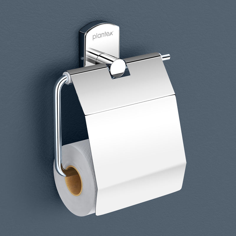 Plantex Stylish and Durable Toilet Paper Holder for Bathroom/Tissue Paper Roll Holder/304 Stainless Steel Bathroom Accessories - Parv (Chrome)-1