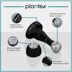 Plantex Stainless Steel 360 Degree 4 inch Door Magnet Stopper for Home/Office/Hotel Wall and Floor Mounted Soft-Catcher to Hold Wooden/Glass/PVC Door Stops - Pack of 2 (Black Finish)-5