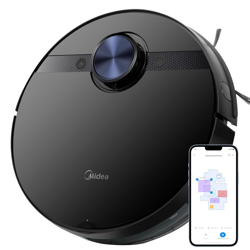 Midea M7 Robotic Vacuum Cleaner |Wet & Dry | BLDC Motor | 4000Pa Suction| 5th gen lidar Navigation 30 Set sensors |Auto Return Charge| Alexa & Google Enabled
