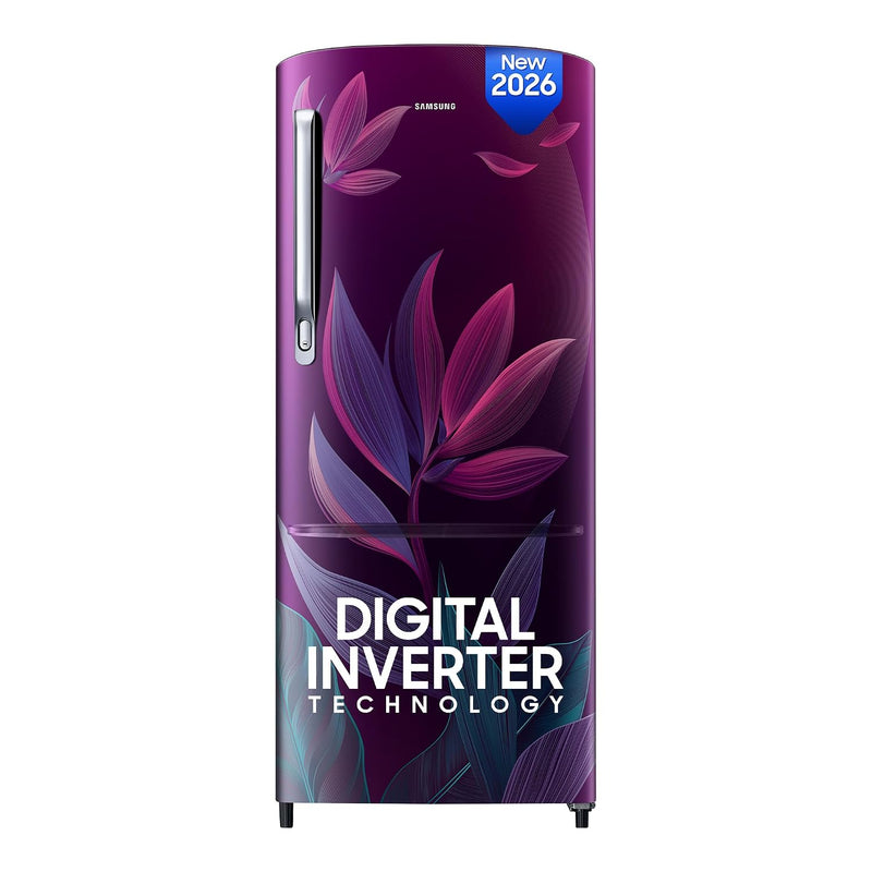 Samsung 183 L, 4 Star, Digital Inverter, Direct-Cool Single Door Refrigerator (RR20H27249R/NL, Paradise Bloom Purple, Single Touch Defrost, 2026)-1