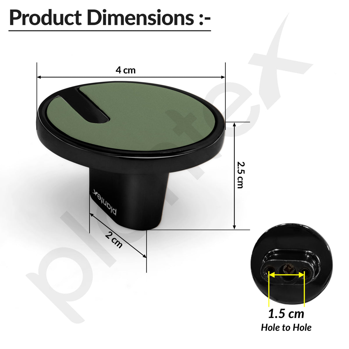 Plantex Knobs for Drawers/Drawer Knobs/Round Knob for Cabinets/Pull-Push Knob for Kitchen/Bedroom/Drawer - Pack of 4 (SH-433, DC-Black & Green)-2