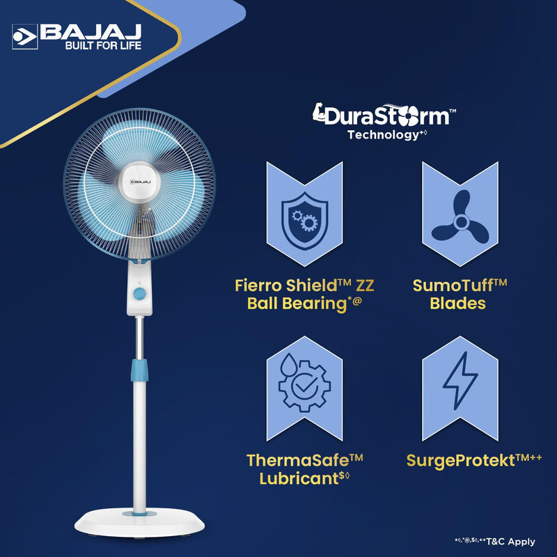 Bajaj Shield Series Robusto High Speed 400mm Pedestal Fan for Home-3