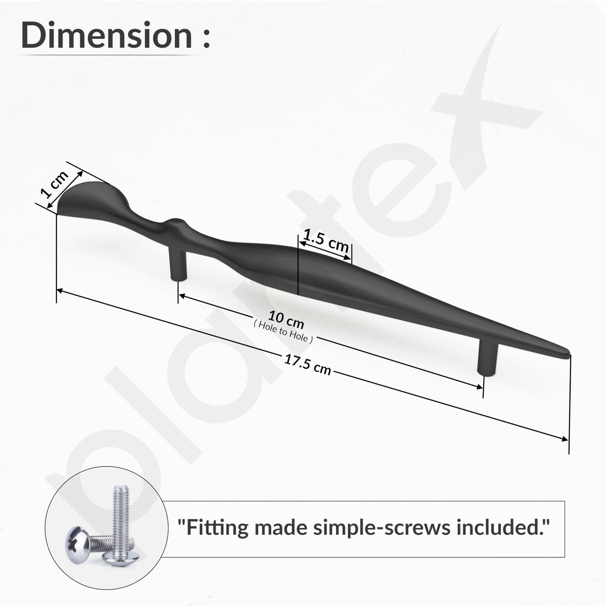 Plantex Cabinet Handle/Kitchen Cabinet Door Handle/Wardrobe/96 mm Cupboard Handle/Door Pull-Push Handle for Home/Office - Pack of 2 (Black) (Model APS-DTC-9136)-3