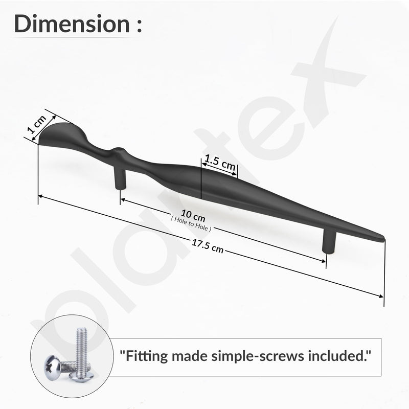 Plantex Cabinet Handle/Kitchen Cabinet Door Handle/Wardrobe/96 mm Cupboard Handle/Door Pull-Push Handle for Home/Office - Pack of 2 (Black) (Model APS-DTC-9136)-3
