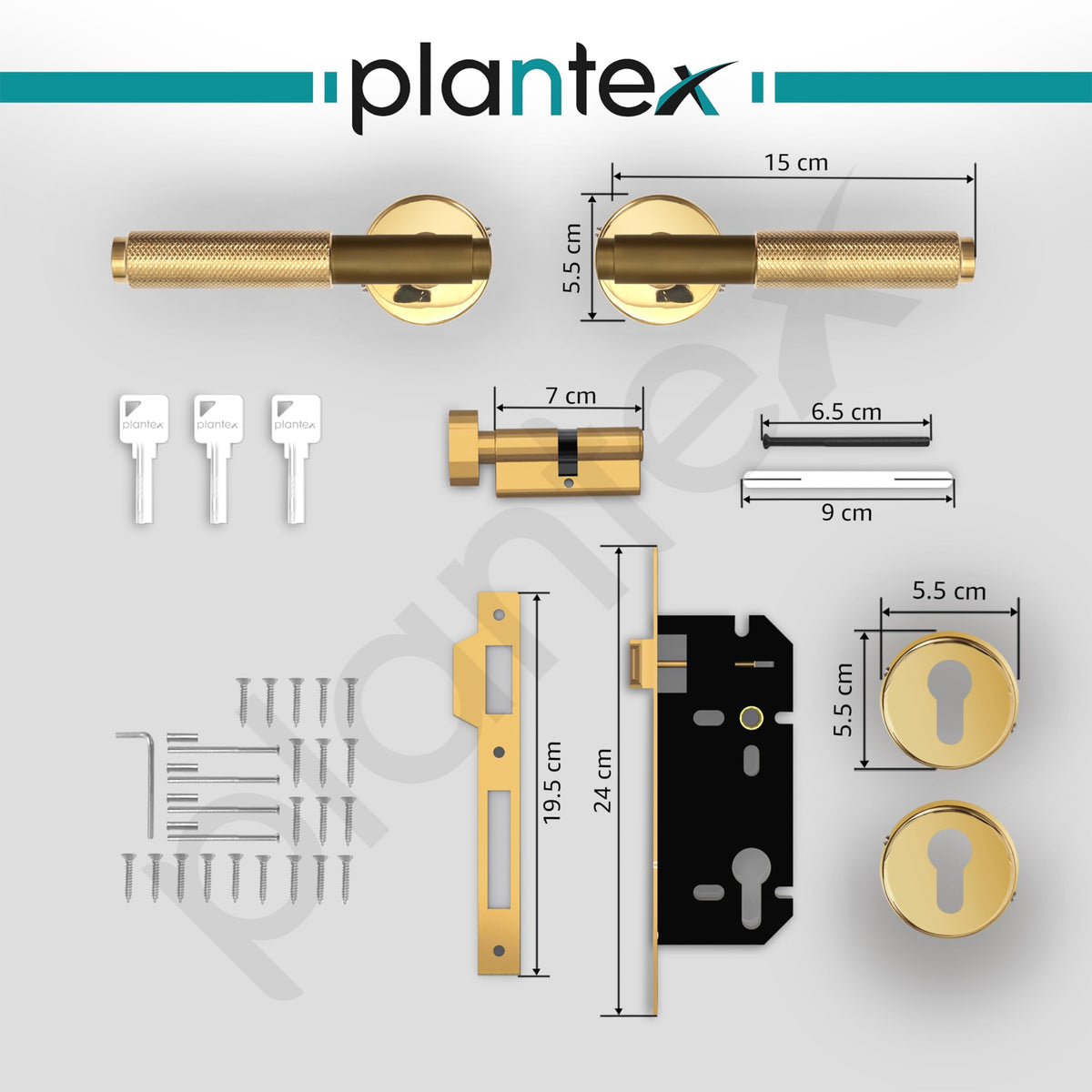 Plantex Premium Door Lock with 3 Years of Warranty/Main Door Locks for Home/Mortise Lock Set for Door (PVD Gold)-3