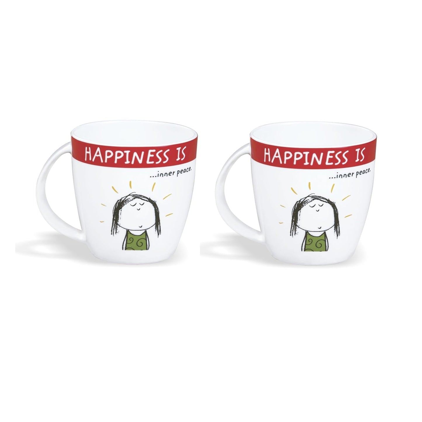 Clay Craft Happiness is - Inner Peace Mug Set of 2