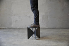 Solid Sheesham Wooden Side Table/Plant Stand with Geometric Design and Round Top Minimalist Home Décor Accent f