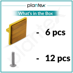 Plantex Knobs for Drawer | Square Drawer Knobs | Knobs for Cabinets | Pull-Push Knobs for Kitchen & Bedroom Drawer - Pack of 6 (Big, Gold & Wood)-5