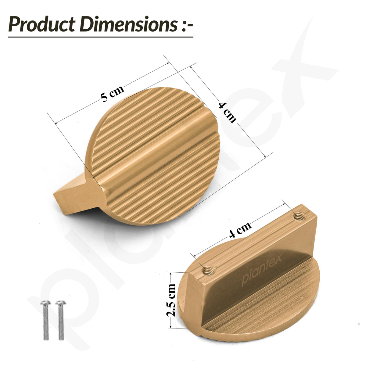 Plantex Knobs for Drawers/Round Drawer Knobs for Cabinets/Pull-Push Knobs for Kitchen/Bedroom Drawer - Pack of 6 (Gold)-6