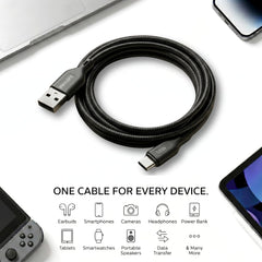 Philips DLC4160AB/94 18W Type-A to Type-C Fast Charging Cable (2m, Dark Slate)