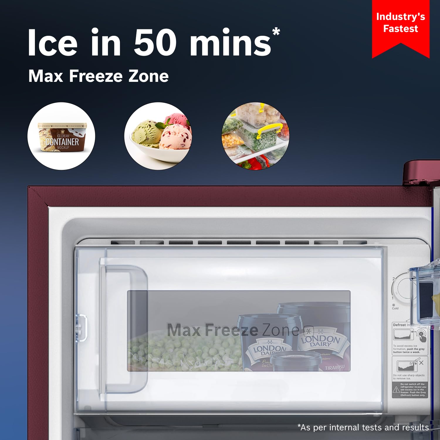 Bosch 187 L, 3 Star, Single Door Refrigerator with Industry's largest base drawer, vegetable box* & Beverage space (CST18W23PI, Wine Flower) 18 Hr Cooling Retention, 2.5x Cooling, Inverter compressor