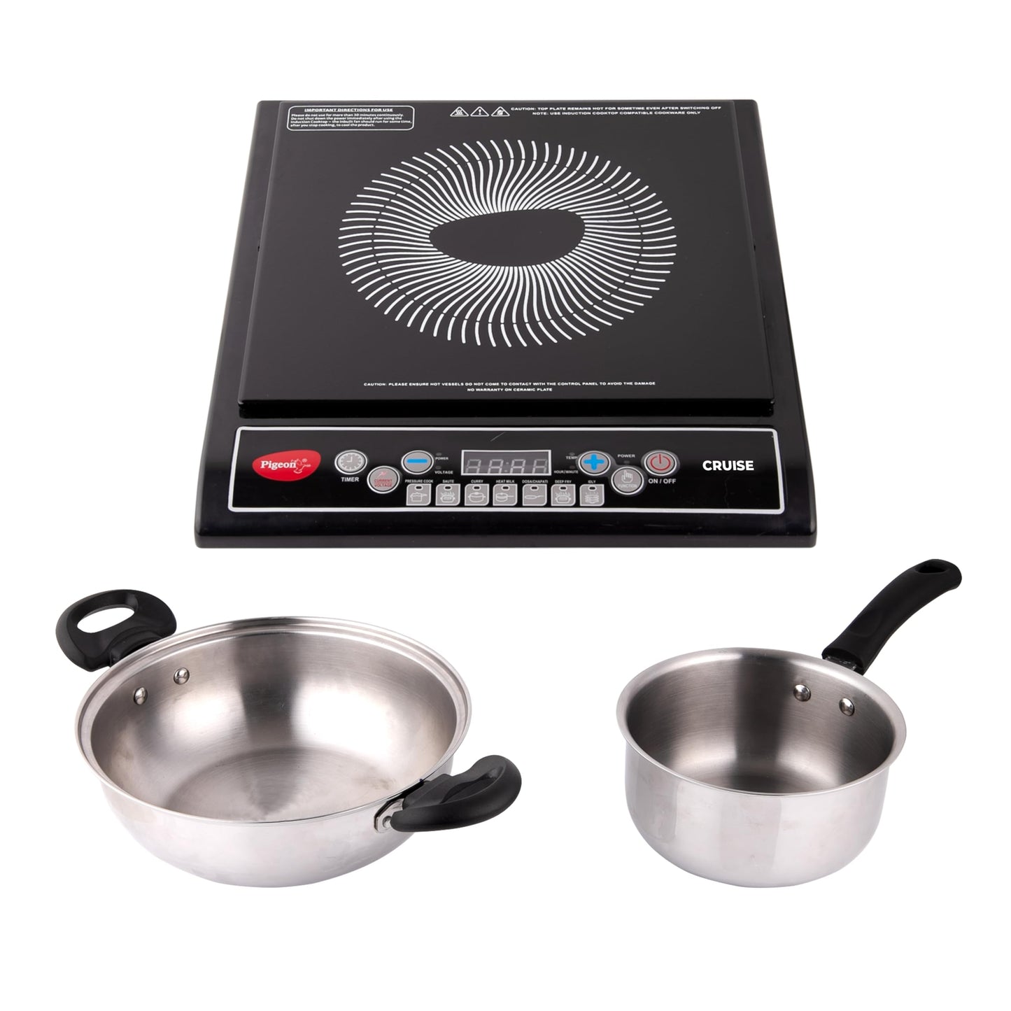 Pigeon by Stovekraft Brio Plus Induction Stove 2100 Watts for Fast and Easy Cooking