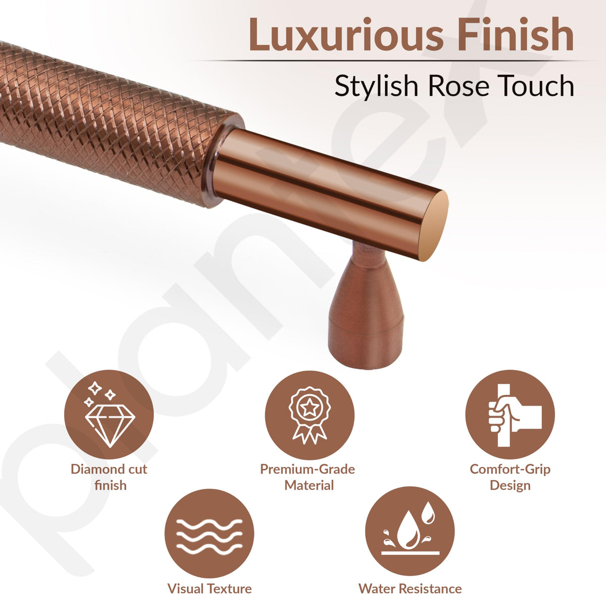 Plantex Cabinet Handle/224mm Handle for Cabinet/Furniture/Door Pull-Push Handle for Home/Office - Pack of 1 (Rose Gold) (Model APS-DTC-3910)-2