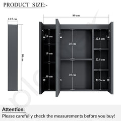 Plantex 304 Stainless Steel Bathroom Organizer with Defogger,Bluetooth & Digital Display/Bathroom Cabinet Storage/Triple Door LED Mirror Cabinet for Wall(32x32 Inch, Chrome)-3