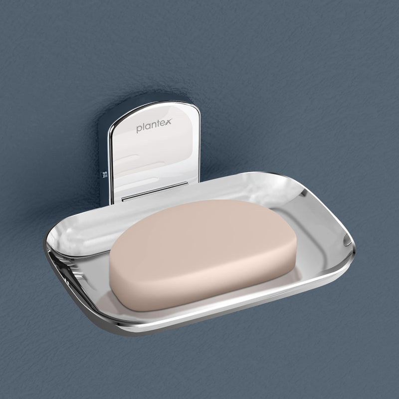 Plantex 304 Grade Stainless Steel Bathroom Soap Holder/Soap Stand for Washbasin/Soap Dish/Bathroom Accessories - Parv (Chrome)-1